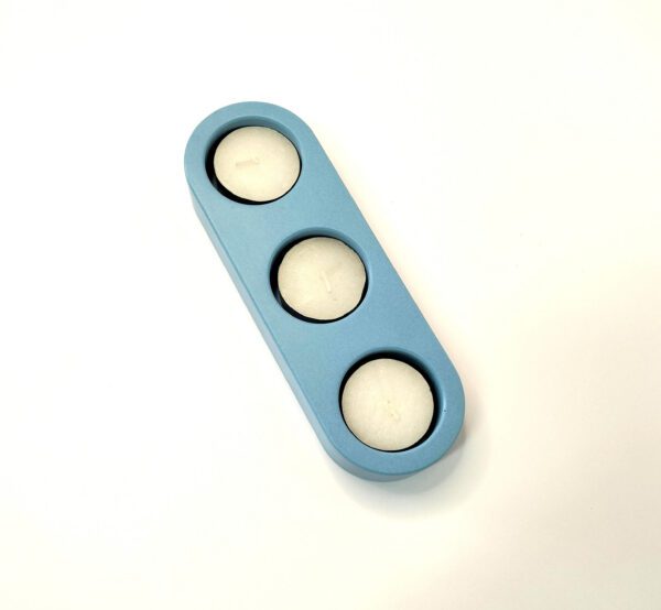 Catiçal para 3 velas tealight azul