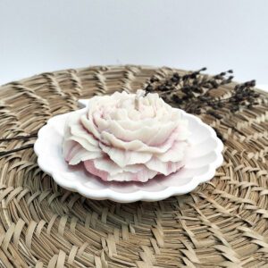 Vela em cera de soja com base em gesso