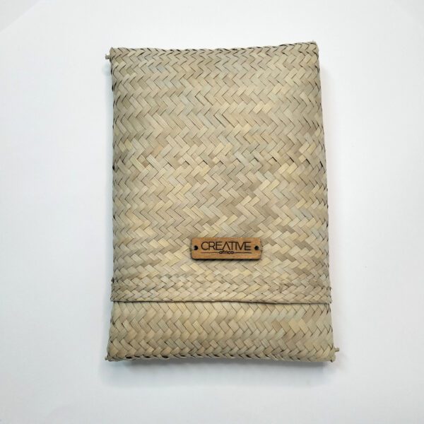 Bolsa artesanal em folha de palma natural tamanho L