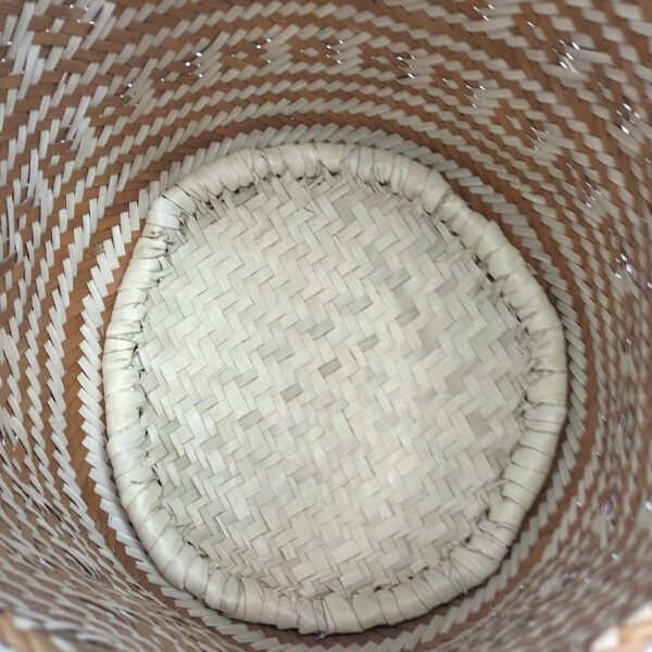 Cesta média natural/laranja duplo padrão