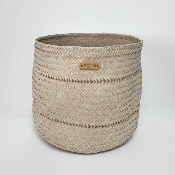 Cesta média natural com dois furos