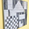 Quadro com fio de algodão azul