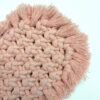 Base multiusos em macramé rosa