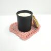 Base multiusos em macramé rosa