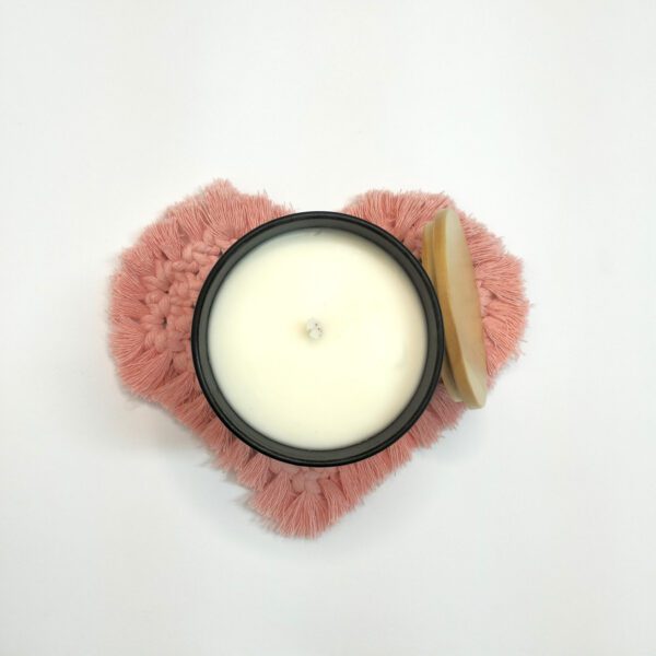 Base multiusos em macramé rosa
