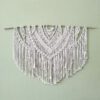 Painel de macramé natural com cana