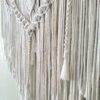 Painel de macramé natural com cana