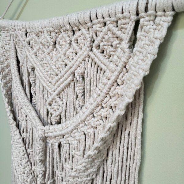 Painel de macramé natural