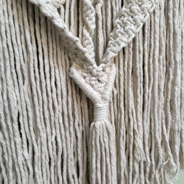 Painel de macramé natural