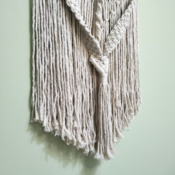 Painel de macramé natural