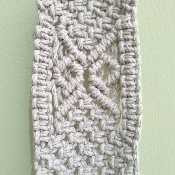 Suporte para vasos em macramé bege