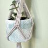 Suporte para vasos em macramé bege