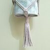Suporte para vasos em macramé bege