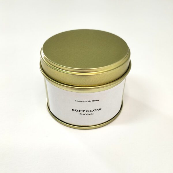 Vela aromática artesanal em cera de soja com fragrância de Chá Verde
