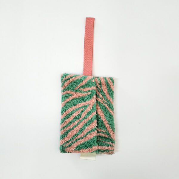 Bolsa para sabonete rosa e verde