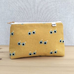 Bolsa em tecido de algodão amarelo