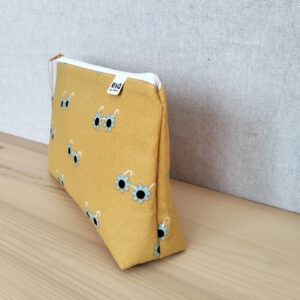 Bolsa em tecido de algodão amarelo
