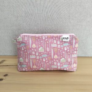 Bolsa em tecido de algodão com padrão jardinagem